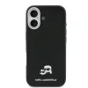 Carcasă spate Karl Lagerfeld PU cu capete de Karl și Choupette, MagSafe, pentru iPhone 17, neagră