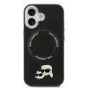 Carcasă spate Karl Lagerfeld PU cu capete de Karl și Choupette, MagSafe, pentru iPhone 17, neagră