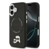 Carcasă spate Karl Lagerfeld PU cu capete de Karl și Choupette, MagSafe, pentru iPhone 17, neagră