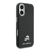 Carcasă spate Karl Lagerfeld PU cu capete de Karl și Choupette, MagSafe, pentru iPhone 17, neagră