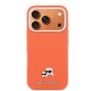 Carcasă spate Karl Lagerfeld PU cu capete de Karl și Choupette, MagSafe, portocalie, pentru iPhone 17 Pro