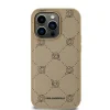 Carcasă spate Karl Lagerfeld PU cu model Karl Heads Magsafe pentru iPhone 14 Pro Max, bej