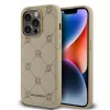 Carcasă spate Karl Lagerfeld PU cu model Karl Heads Magsafe pentru iPhone 14 Pro Max, bej