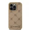 Carcasă spate Karl Lagerfeld PU cu model Karl Heads Magsafe pentru iPhone 15 Pro Max, bej