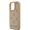 Carcasă spate Karl Lagerfeld PU cu model Karl Heads Magsafe pentru iPhone 15 Pro Max, bej