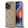 Carcasă spate Karl Lagerfeld PU cu model Karl Heads Magsafe pentru iPhone 15 Pro Max, bej