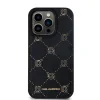 Carcasă spate Karl Lagerfeld PU cu model Karl Heads Magsafe pentru iPhone 15 Pro Max, neagră