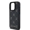 Carcasă spate Karl Lagerfeld PU cu model Karl Heads Magsafe pentru iPhone 15 Pro Max, neagră