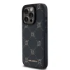 Carcasă spate Karl Lagerfeld PU cu model Karl Heads Magsafe pentru iPhone 15 Pro Max, neagră