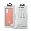 Carcasă spate Karl Lagerfeld PU Karl and Choupette Heads Pins MagSafe pentru iPhone 17 portocaliu