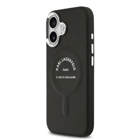 Carcasă spate Karl Lagerfeld PU RSG Logo MagSafe pentru iPhone 17, neagră