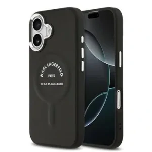 Carcasă spate Karl Lagerfeld PU RSG Logo MagSafe pentru iPhone 17, neagră