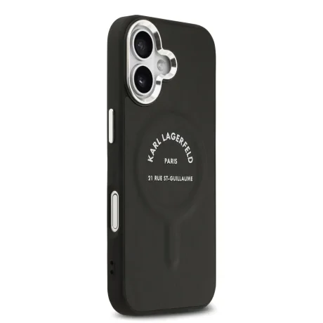 Carcasă spate Karl Lagerfeld PU RSG Logo MagSafe pentru iPhone 17, neagră