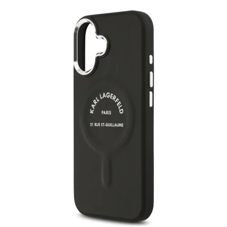 Carcasă spate Karl Lagerfeld PU RSG Logo MagSafe pentru iPhone 17, neagră