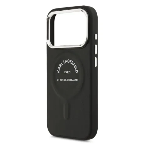 Carcasă spate Karl Lagerfeld PU RSG Logo MagSafe pentru iPhone 17 Pro Max, neagră