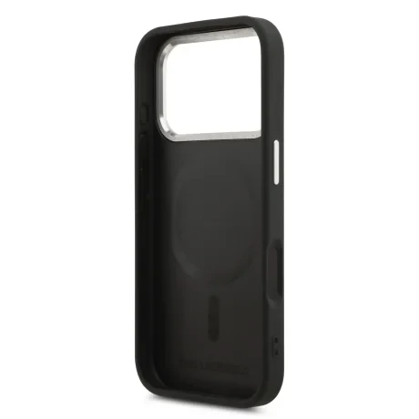 Carcasă spate Karl Lagerfeld PU RSG Logo MagSafe pentru iPhone 17 Pro, neagră