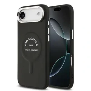 Carcasă spate Karl Lagerfeld PU RSG Logo MagSafe pentru iPhone Air, neagră