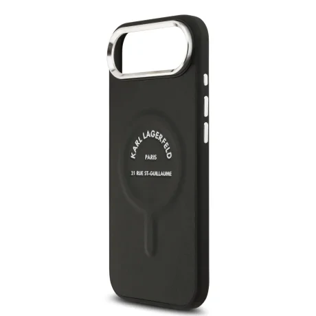 Carcasă spate Karl Lagerfeld PU RSG Logo MagSafe pentru iPhone Air, neagră