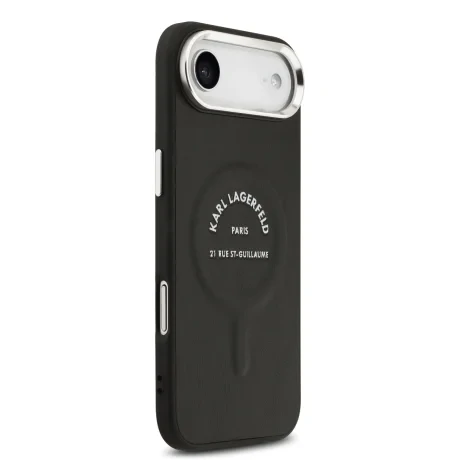 Carcasă spate Karl Lagerfeld PU RSG Logo MagSafe pentru iPhone Air, neagră