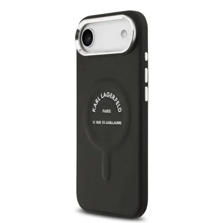 Carcasă spate Karl Lagerfeld PU RSG Logo MagSafe pentru iPhone Air, neagră