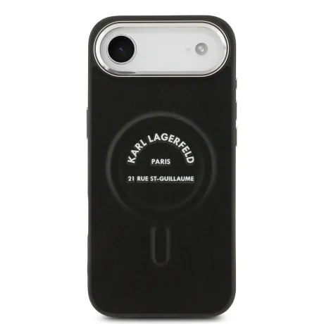 Carcasă spate Karl Lagerfeld PU RSG Logo MagSafe pentru iPhone Air, neagră