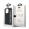 Carcasă spate Karl Lagerfeld PU Saffiano cu pandantiv stras pentru iPhone 15 Pro Max, neagră