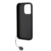Carcasă spate Karl Lagerfeld PU Saffiano cu pandantiv stras pentru iPhone 15 Pro Max, neagră