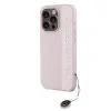 Carcasă spate Karl Lagerfeld PU Saffiano cu pandantiv stras pentru iPhone 15 Pro Max, roz