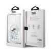 Carcasă spate MagSafe cu sclipici lichid Karl Lagerfeld pentru iPhone 15 Pro Max, transparentă, cu capete Karl și Choupette