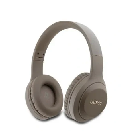 Căști fără fir Guess Classic Silver Logo, maro