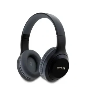 Căști fără fir Guess Classic Silver Logo, negre