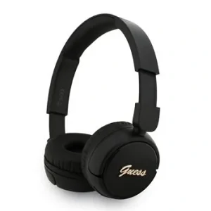 Căști fără fir Guess Script Metal Logo, negre