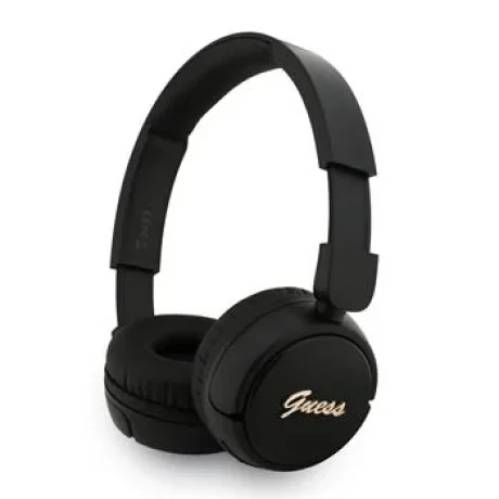 Căști fără fir Guess Script Metal Logo, negre