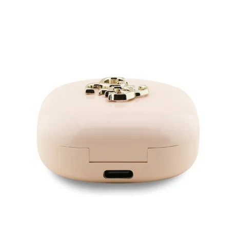 Căști wireless Guess 4G Metal Logo TWS roz