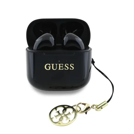 Căști wireless Guess Classic Logo Charm TWS, negre