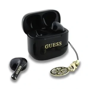 Căști wireless Guess Classic Logo Charm TWS, negre