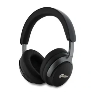 Căști wireless Guess cu logo din piele PU și ANC/ENC, negre