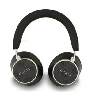 Căști wireless Guess din piele PU 4G cu logo clasic ENC, negre