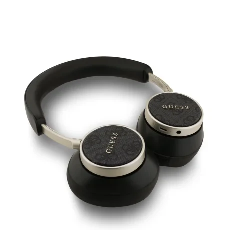 Căști wireless Guess din piele PU 4G cu logo clasic ENC, negre