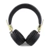 Căști wireless Guess din piele PU 4G cu logo metalic, negre