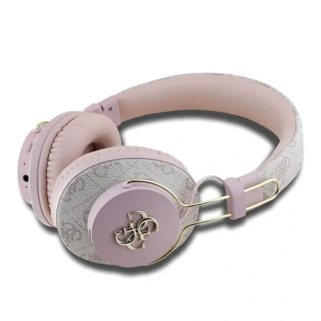 Căști wireless Guess PU 4G Metal Logo ENC roz