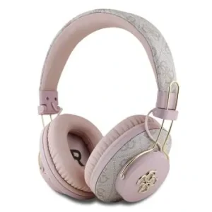 Căști wireless Guess PU 4G Metal Logo ENC roz