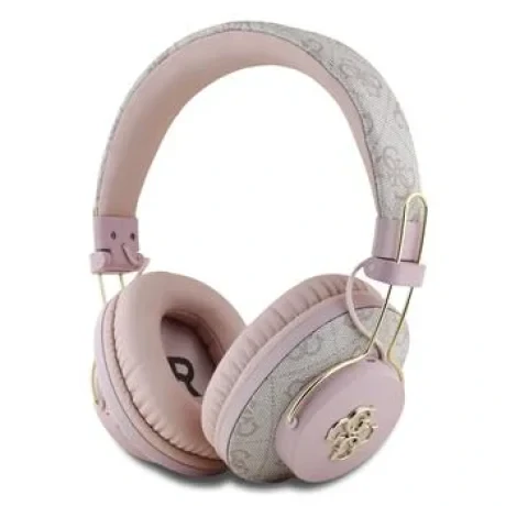 Căști wireless Guess PU 4G Metal Logo ENC roz