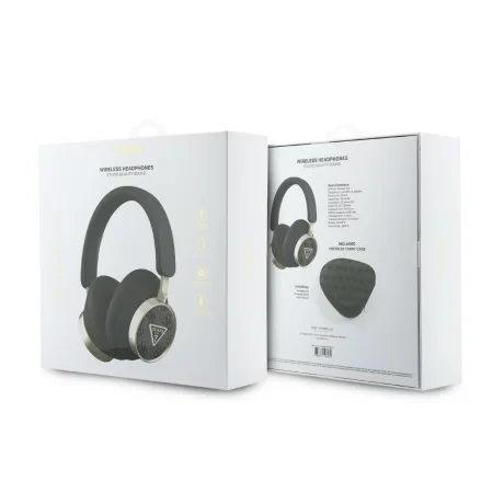 Căști wireless Guess PU 4G Triangle Logo ENC, negre
