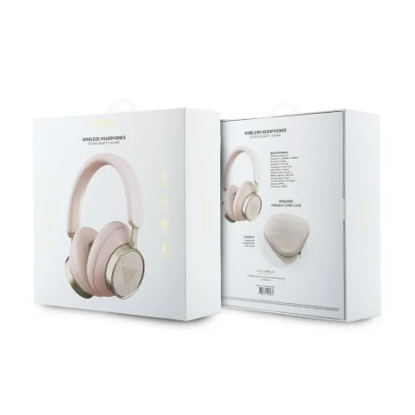 Căști wireless Guess PU 4G Triangle Logo ENC roz