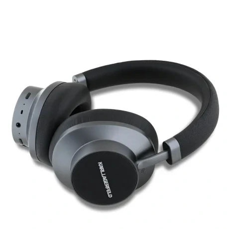 Căști wireless Karl Lagerfeld Saffiano Metal Logo ANC/ENC, negre