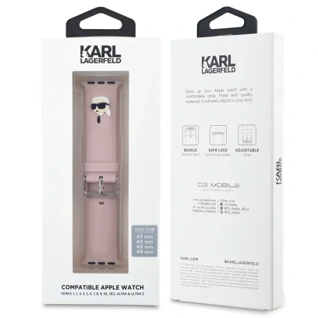 Curea Karl Lagerfeld Karl Head NFT pentru Apple Watch 42/44/45/46/49 roz