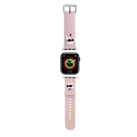 Curea NFT Karl Lagerfeld Karl and Choupette Head pentru Apple Watch 38/40/41 roz