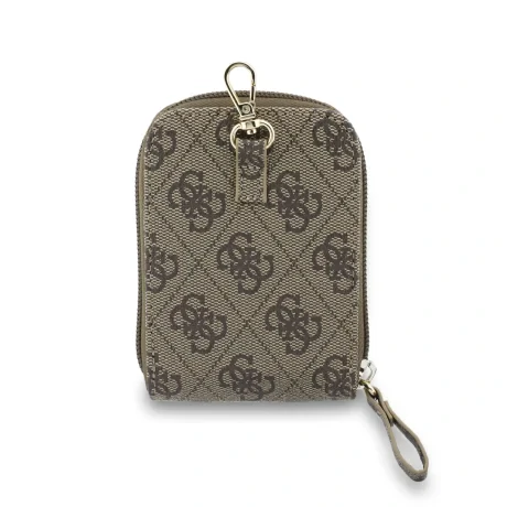 Geantă Guess Crossbody cu curea din PU 4G cu logo metalic + portofel maro