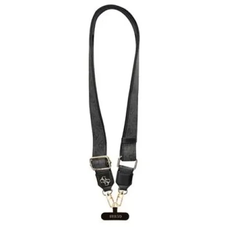 Geantă Guess Crossbody cu curea din PU 4G, logo metalic, neagră